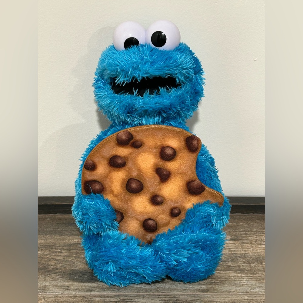 Sesame Street Peek-a-boo Cookie Monster Animated 12" talking Plush Tested Works